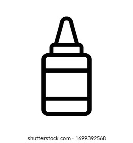 icono de línea delgada del vector de pegamento 