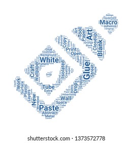 glue word cloud. tag cloud about glue