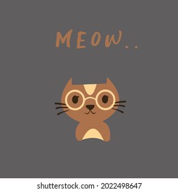 glueckliche katze geschenk kater cat meow katze wo design vector illustration for use in design and print wall art poster canvas