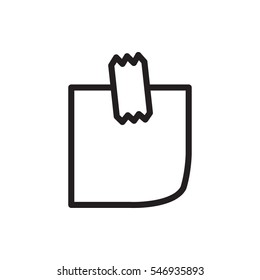 glued note icon illustration isolated vector sign symbol