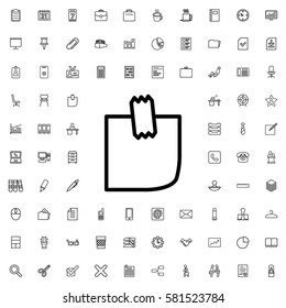 glued note icon illustration isolated vector sign symbol. Office icons set.