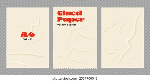 Glued Paper A4 Format. Realistic Vector design