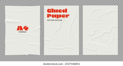 Glued Paper A4 Format. Vector design