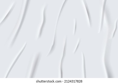 Glued paper wrinkled effect, vector realistic background