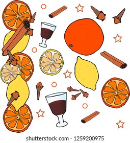 Gluhwein on white background