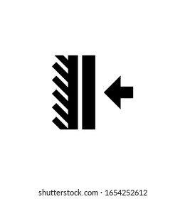 Gluing Adhesive, Press Down Material. Flat Vector Icon illustration. Simple black symbol on white background. Gluing Adhesive, Press Down Material sign design template for web and mobile UI element