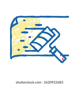 gluing wallpaper doodle icon sketch vector. gluing wallpaper sign. isolated symbol illustration