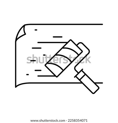 gluing wallpaper line icon vector. gluing wallpaper sign. isolated contour symbol black illustration