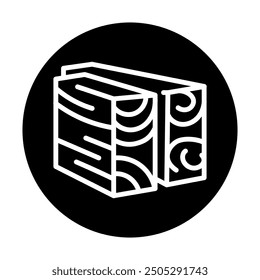 Glulam wood line black icon. Sign for web page, mobile app, button, logo. Vector isolated button. Editable stroke.