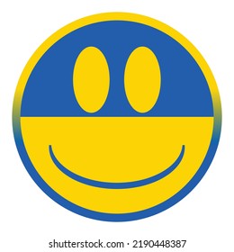 Un botón de la cara de una sonrisa brillante aislado en un fondo blanco