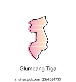 Glumpang Tiga map City. vector map of province Aceh capital Country colorful design, illustration design template on white background