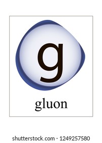 Gluon vector illustration. Quantum mechanics. Elementary particles.