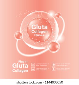 Gluta collagen skincare cosmetic