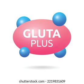 Gluta plus collagen icon element isolated on white background. Skincare cosmetic symbol vector illustration.