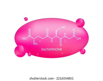 Glutathion-chemische Formel. reduziertes Glutathion, GSH. Vitaminlösungskomplex. Vektorgrafik.