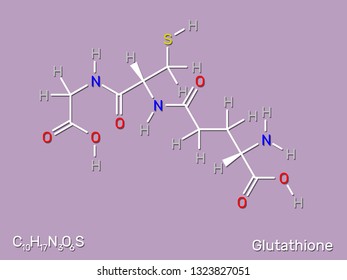 Glutathione (GSH) structural formula. Vector illustration.