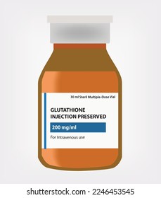 Glutathione IV OR IM INTRAVENOUS or INTRAMUSCULAR SOLUTION VECTOR ILLUSTRATION