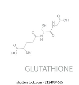 Glutathione molecular skeletal chemical formula.	Vector illustration.