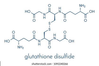 Glutathione (oxidized glutathione, GSSG) molecule. Skeletal formula.