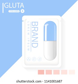 glutathione pack with capsule and the third ingredient can be separated. 