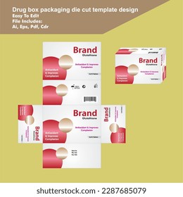 Glutathione tablet Embalaje Caja Diseño Comprimido Empaquetado Diseño 6 2 2023