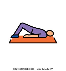 glute bridge color flat icon for digital and print projects.  Minimal clean icons for apps and websites. Modern simple icons for UI UX and branding