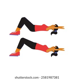 Glute Bridge Exercise, a bodyweight workout focusing on strengthening the glutes, hamstrings, and lower back muscles. The movement involves lying on the back with knees bent and feet flat on the groun