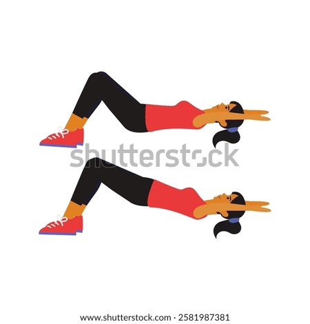 Glute Bridge Exercise, a bodyweight workout focusing on strengthening the glutes, hamstrings, and lower back muscles. The movement involves lying on the back with knees bent and feet flat on the groun