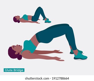 Glute Bridge Exercise Women Workout Fitness Stock Vector (Royalty Free ...