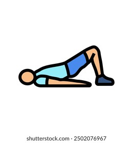 glute bridges fitness exercise leg color icon vector. glute bridges fitness exercise leg sign. isolated symbol illustration