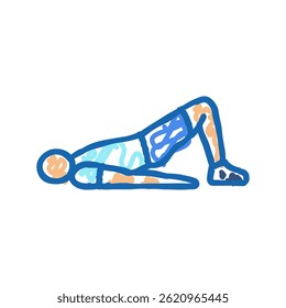 glute bridges fitness exercise leg doodle icon sketch vector. glute bridges fitness exercise leg sign. isolated symbol illustration