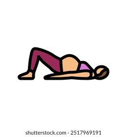 Vector de icono de color de fitness embarazada. Glute Bridges signo de fitness embarazada. Ilustración de símbolo aislado