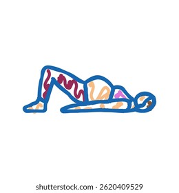 glute bridges pregnant fitness doodle icon sketch vector. glute bridges pregnant fitness sign. isolated symbol illustration