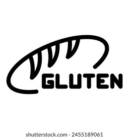 Gluten bread icon outline vector. Free food. Grain product