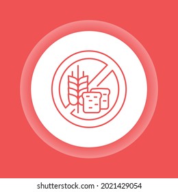 Gluten color button icon. Allergenic ingredient. Food intolerance. Pictogram for web page, mobile app, promo.Editable stroke.