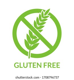 Icono de la tarifa Gluten. Alimentos saludables sin símbolo de trigo o grano. Alergia a los cereales y logotipo dietético. Ilustración vectorial.