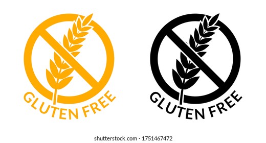 Icono de la tarifa Gluten. Alimentos saludables sin símbolo de trigo o grano. Alergia a los cereales y logotipo dietético. Ilustración vectorial.