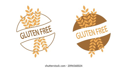 Gluten fee icon. Healthy food. Cereal allergy and diet logo. Vector illustration.