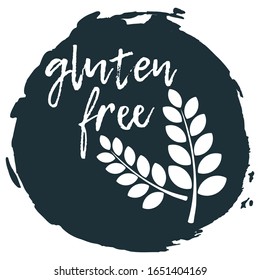 Gluten Free. Allergen food, GMO free products icon and logo. Intolerance and allergy food. Concept black and simple vector illustration and isolated art.