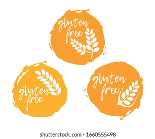 Gluten Free. Allergen food, Free products icon and logo. Intolerance and allergy food. Concept black and simple vector illustration and isolated art.