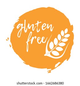 Gluten Free. Allergen food, Free products icon and logo. Intolerance and allergy food. Concept black and simple vector illustration and isolated art.