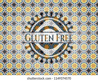 Gluten Free arabesque emblem background. arabic decoration.