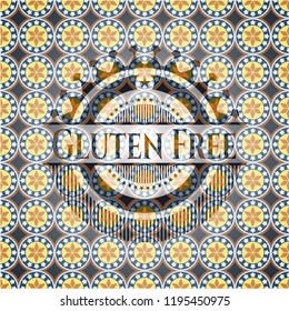 Gluten Free arabesque style emblem. arabic decoration.