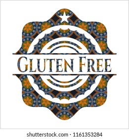 Gluten Free arabic emblem. Arabesque decoration.