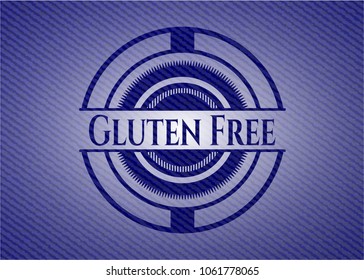 Gluten Free badge with denim texture