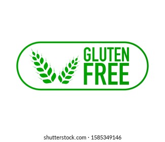 Gluten free badge, logo, icon. Flat vector illustration on white background.