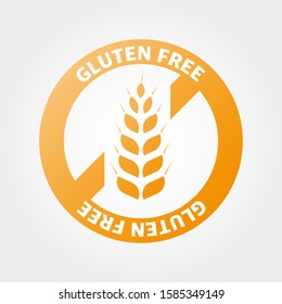 Gluten free badge, logo, icon. Flat vector illustration on white background.