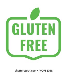 Gluten Free Badge, Logo, Icon. Flat Vector Illustration On White Background. Can Be Used Business Company.