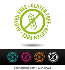 Gluten free badge, logo, icon. Flat vector illustration on white background. Can be used business company.