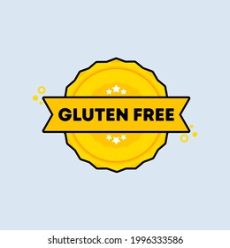 Gluten free badge. Vector. Gluten free stamp icon. Certified badge logo. Stamp Template. Label, Sticker, Icons. Vector EPS 10. Isolated on background